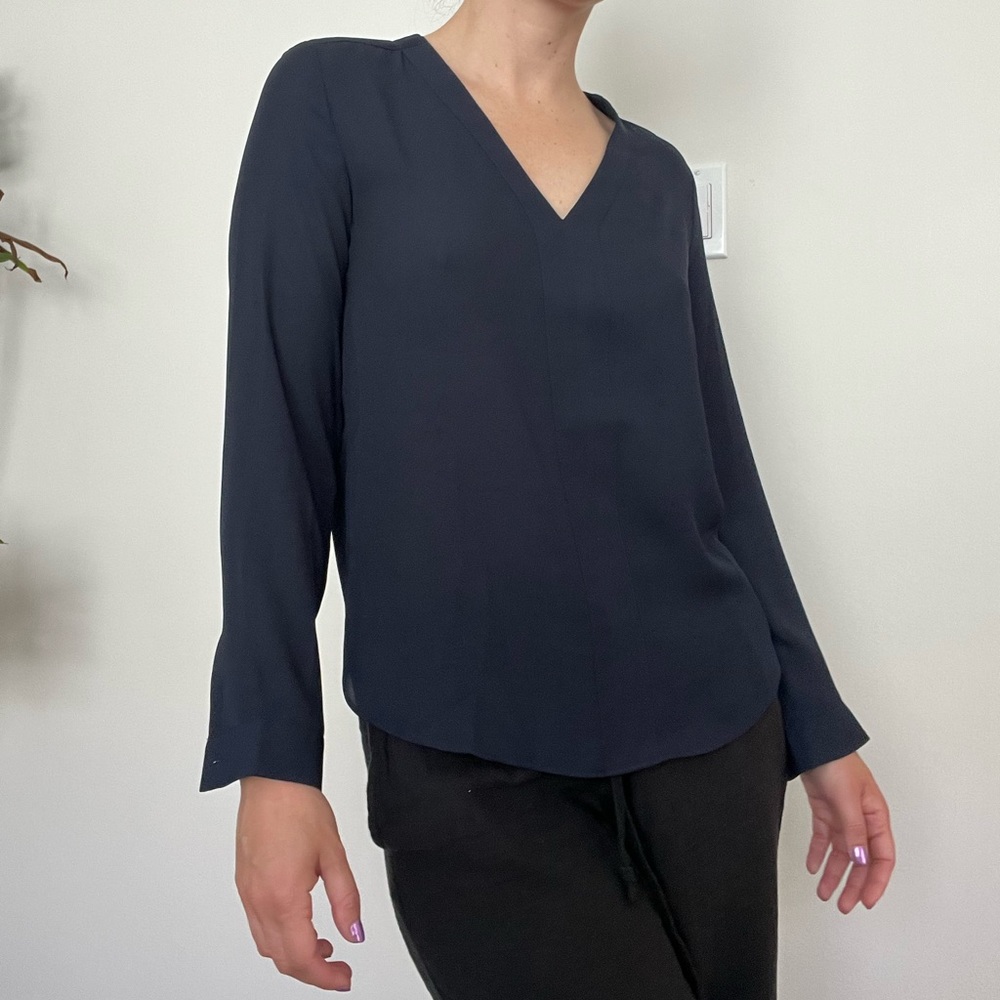 Banana Republic Navy 3/4 Sleeve Blouse (XS)